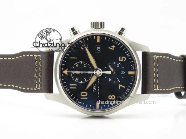 MIROTIME 0216 Pilot Chrono SS IW387808 CF3 ZF 1:1 Best Edition On Brown Leather Strap A Soft 7328